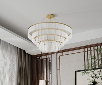 Modern crystal chandelier 3d model