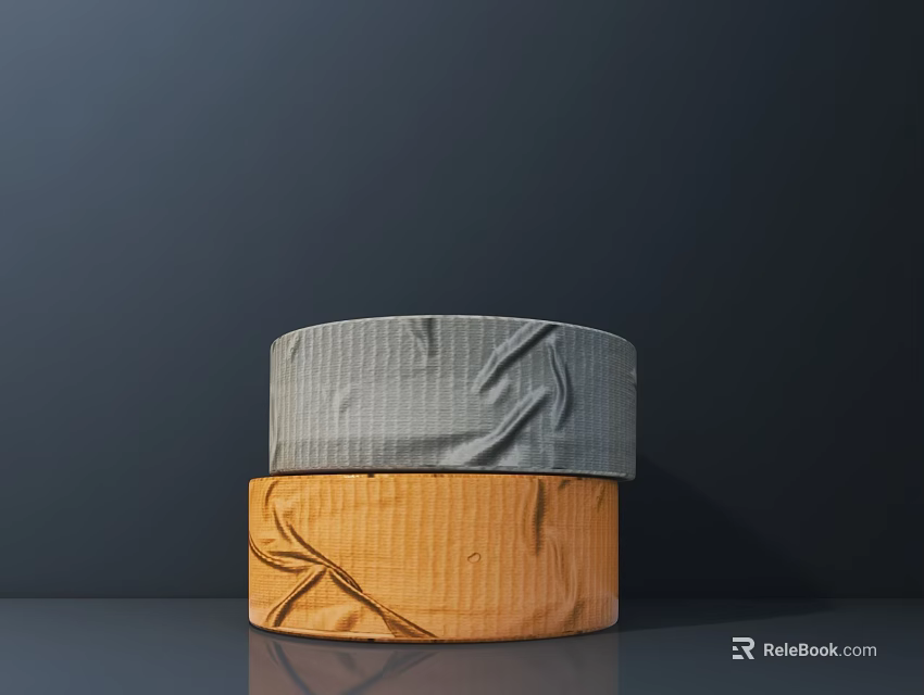Hardware Tools Stacked Cylindrical Rolls in Gray and Orange Textured Design 3d model 