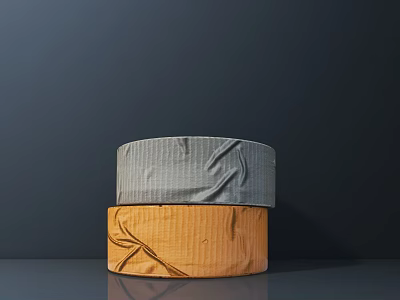 Hardware Tools Stacked Cylindrical Rolls in Gray and Orange Textured Design 3d model