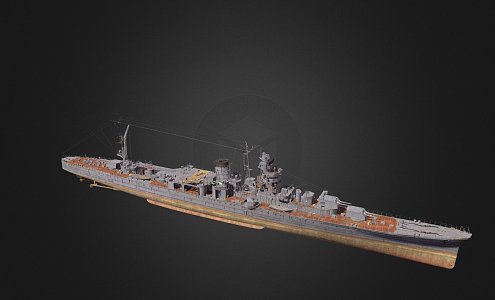 modern warship destroyer weapon ship cruiser ship 3d model