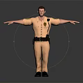 3D Render Of Male Police Officer In Khaki Uniform With Open Arms Pose