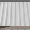 White Vertical Blinds In Modern Living Room With Wooden Floor And Gray Rug