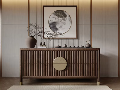 New Chinese Style Entrance Cabinet Side Cabinet Decorative Cabinet 3d model