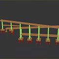 Golden Modern Railing Design With Support Posts And Reflective Base