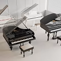 High Quality Musical Instruments Including Grand Pianos And Matching Stools For Sale