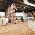 Party-Mass Service Center Book Bar Rest Area 3d model