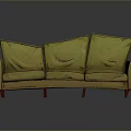 Yellow Three Seat Sofa With Armrests And Red Legs Stylish Design