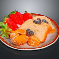 Vibrant Fresh Plate With Strawberries Blueberries Tangerine Segments And Toast