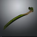 Unique Green Blade Decorative Weapon With Ornate Hilt And Elegant Design