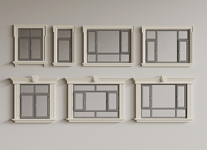 European-style casement window 3d model