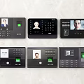 Modern fingerprint machine punch card machine face machine face recognition machine intelligent machine 3d model