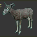 Realistic Brown Deer With Large Ears And White Legs Standing On Dark Background