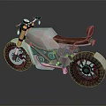 Custom Vintage Motorcycle With Brown Leather Seat Metal Frame And Retro Design