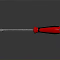 Red And Black Handle Flathead Screwdriver With Metallic Shaft As Hand Tool