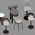 Modern Bar Stools In Various Styles With Upholstered Seats And Metal Bases