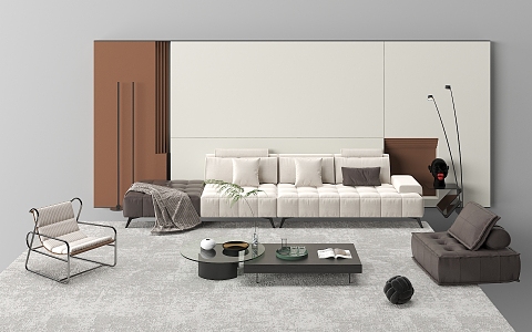 Sofa coffee table combination 3d model