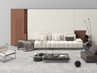 Sofa coffee table combination 3d model