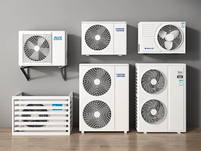 Multiple Styles of Air Conditioner Fans with Different Designs for Indoor Home Use 3d model