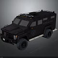 Black Sheriff Vehicle With Rugged Design Roof Lights Large Tires And Door Badge