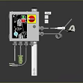 Industrial Equipment With Control Panel Red Button Flexible Hose And Adjustable Stand