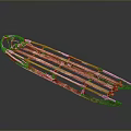 Traditional Handcrafted Wooden Sled With Wooden Slats And Rope Bindings