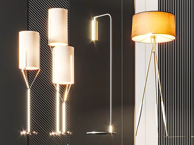 Modern Floor Lamps With Varied Designs And Illumination 3d model