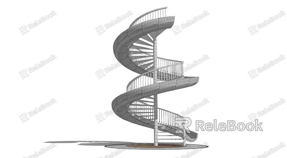 Modern Stairs Rotating Stairs with Slide model