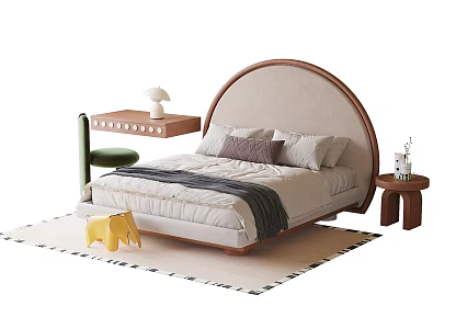 Modern Children's Bed Children's Desk Chair 3d model