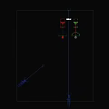 Basketball Court With Two Basketball Hoops Green Pink Borders Blue Stands And Red Basketballs