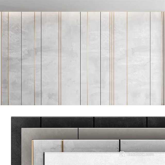 Modern Sofa Background Wall With Line Details And Tones 3d model 