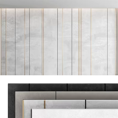 Modern Sofa Background Wall With Line Details And Tones 3d model