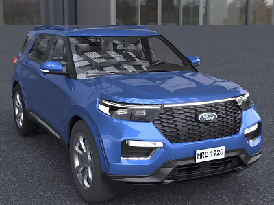Stylish Blue Ford SUV With Modern Front Grille And Headlights 3d model