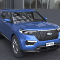 Stylish Blue Ford SUV With Modern Front Grille And Headlights 3d model