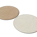 Cream wind round carpet texture pattern road carpet 3d model