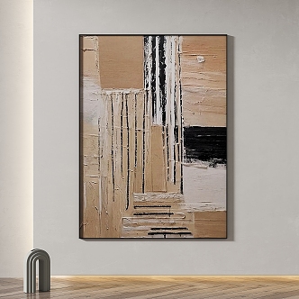 Modern Minimalist Texture Decorative Painting 3d model