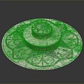 Circular Mosaic Decorative Structure With Central Pedestal And Intricate Tile Patterns 3d model