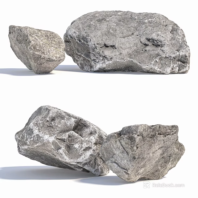 Natural Stone And Wood Materials With Rustic Texture For Home Decor Projects 3d model 