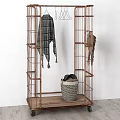 Nordic Clothes Hanger Coat Rack Full-length Mirror 3d model