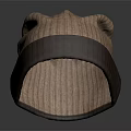 Soft Knit Striped Hat With Light Brown And Dark Brown Warm Winter Accessory 3d model