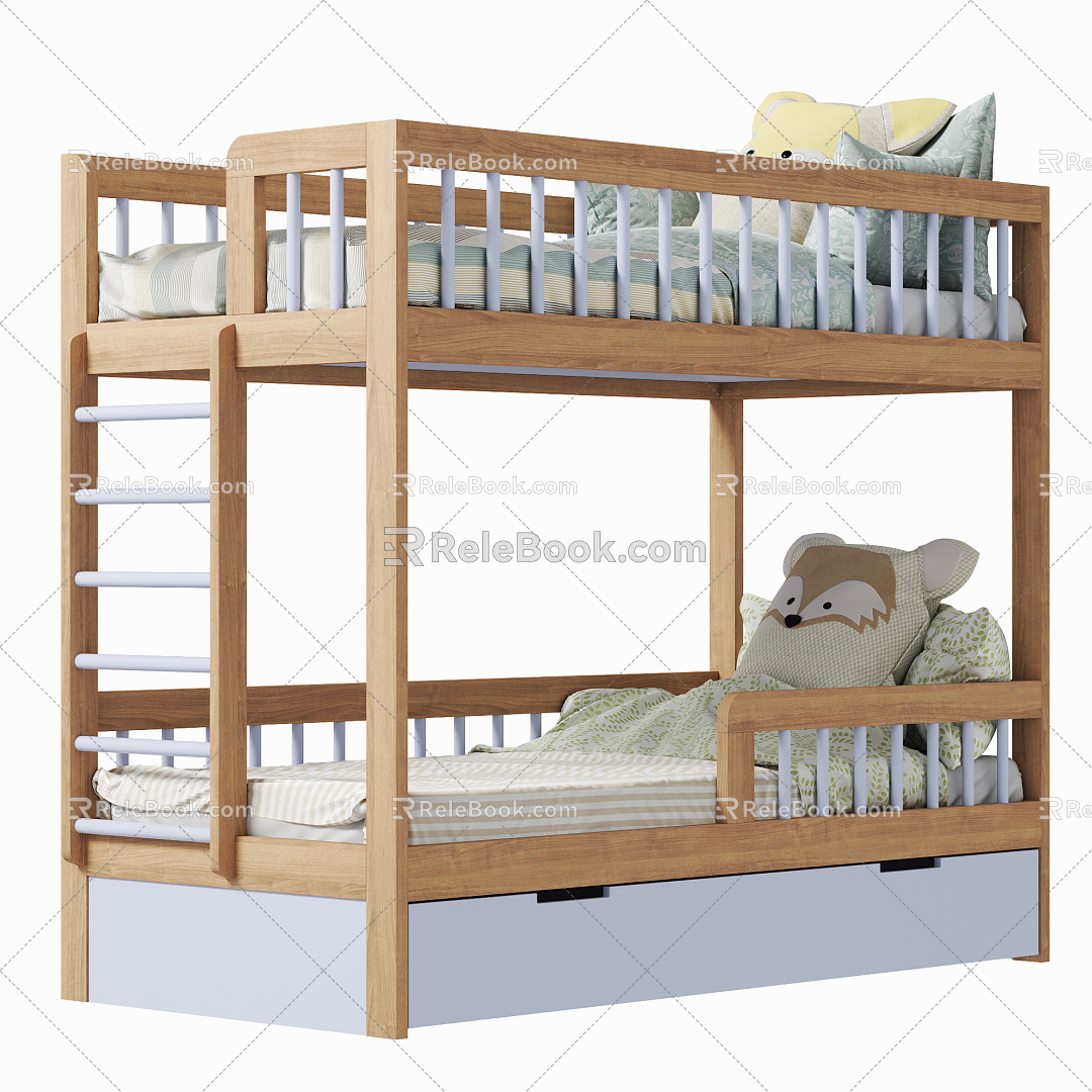 Modern Bed Bunk Bed 3d model