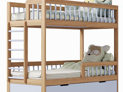 Modern Bed Bunk Bed 3d model