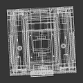 3D Model of Square Mechanical Housing With Central Groove And Circular Component
