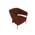 Modern Orange Velvet Armchair With Sleek Metal Legs And Comfortable Design