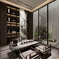 Modern Basement Interior With Staircase And Furniture