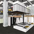 Stylish Bridal Shop Interior With Hanging Wedding Dresses And Display Platform Design