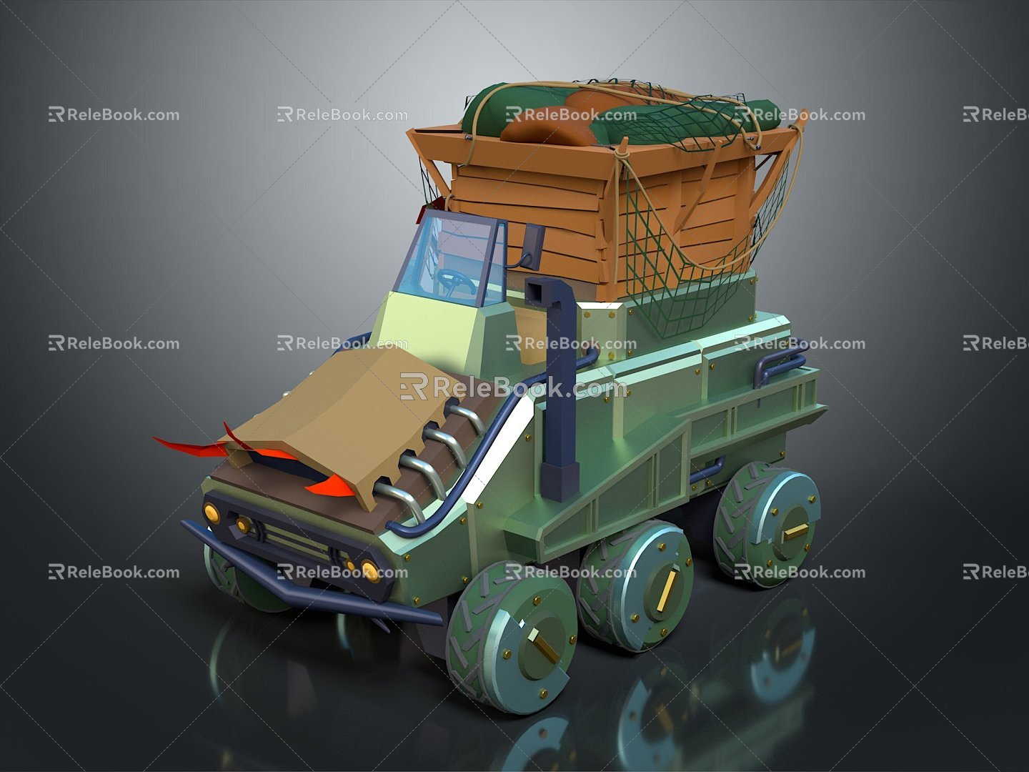 Modern Cartoon Car Homemade Car Armed Car Military Vehicle 3d model