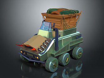 Modern Cartoon Car Homemade Car Armed Car Military Vehicle 3d model