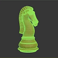 Shiny Golden Chess Knight Piece for Classic Board Game Entertainment