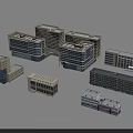 Multiple Modern Office Buildings Showcasing Diverse Architectural Styles And Exterior Designs 3d model