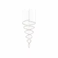 Golden Spiral Metal Chandelier With Coiled Circular Rings For Modern Interior